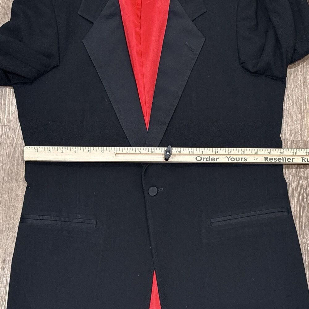 Vintage Pierre Cardin Couture Black Tuxedo Jacket Blazer Wool Satin 42XL - Picture 6 of 13